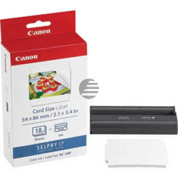 Canon Photo Paper 54 x 86mm weiß farbig 18 Blatt (7741A001, KC-18IF)