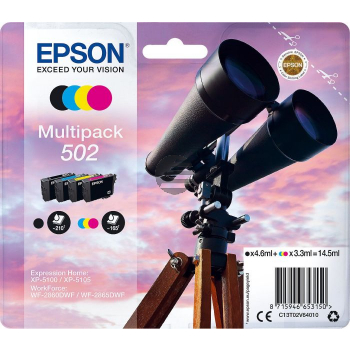 Epson Tintenpatrone gelb, magenta, schwarz, cyan SC (C13T02V64010, 502)