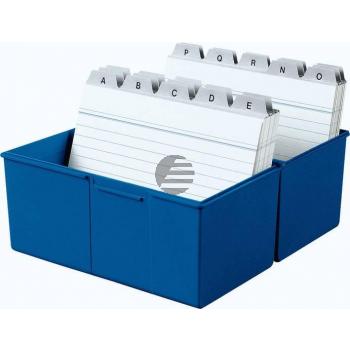 Han Karteibox A6 quer blau Kunststoff