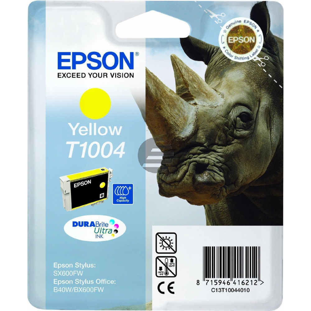 Epson Tintenpatrone gelb (C13T10044020, T1004)
