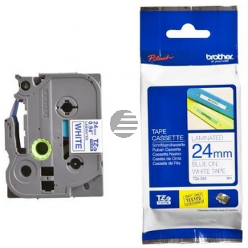 Brother Schriftbandkassette weiß/blau (TZE-253)